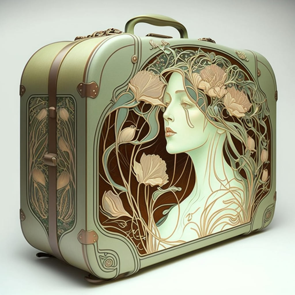 suitcase art nouveau