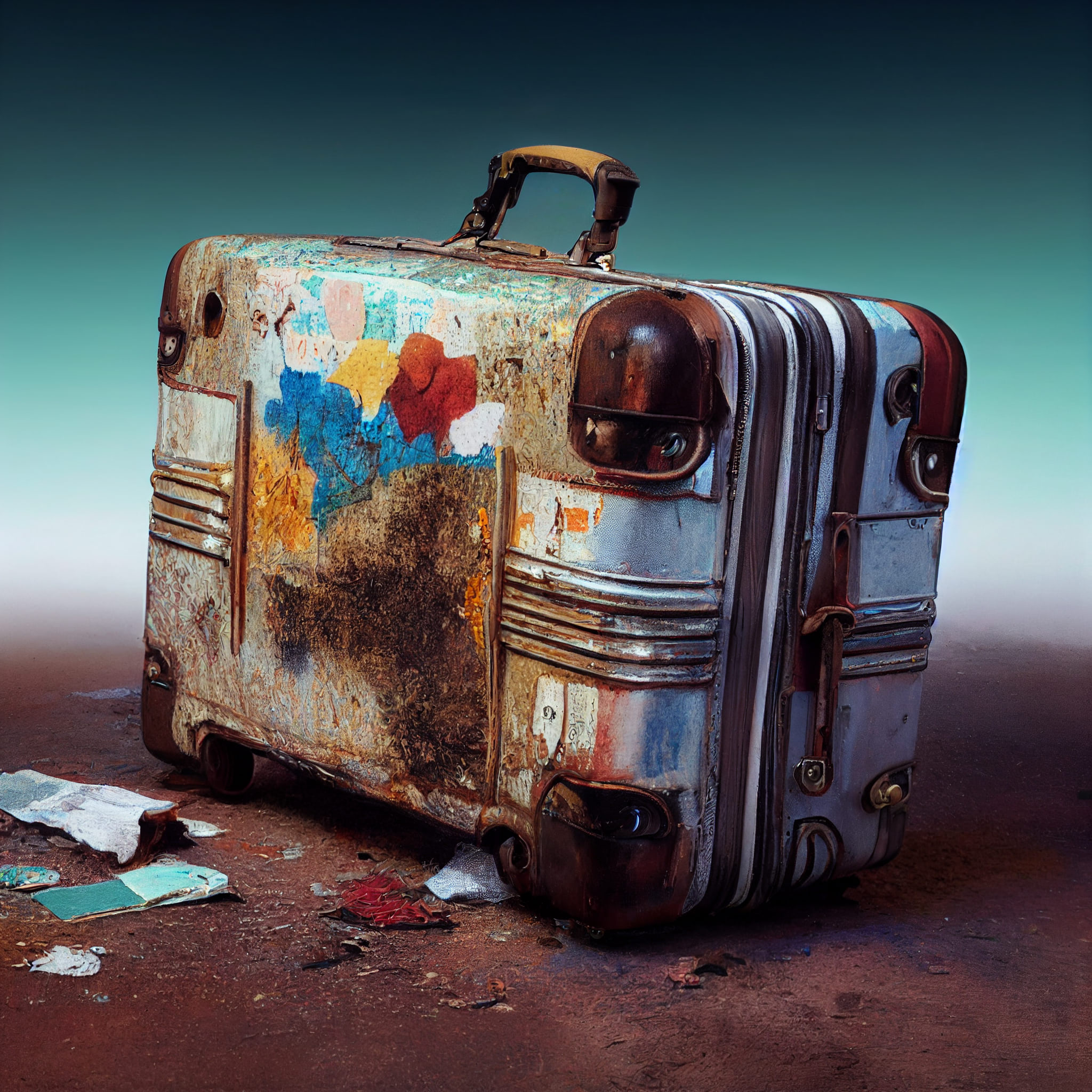suitcase Ramshackle Tattered