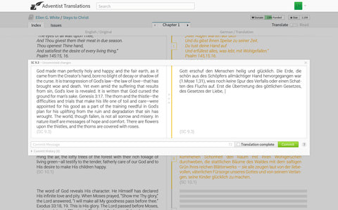 translation editor user interface